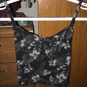 B&W Floral Crop Top